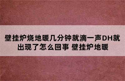 壁挂炉烧地暖几分钟就滴一声DH就出现了怎么回事 壁挂炉地暖